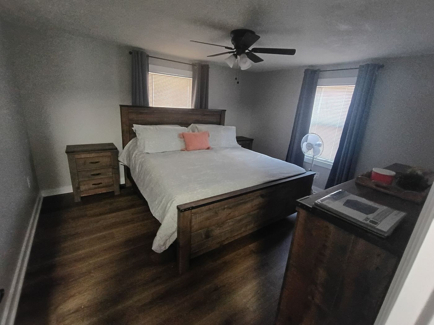 Finished bedroom after full remodel